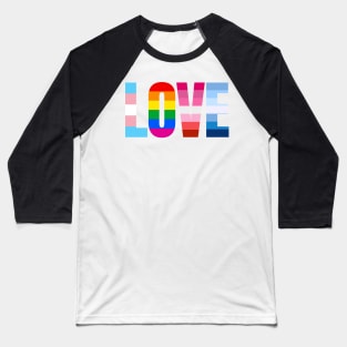 Love LGBT Pride Rainbow Love LGBTQ Pride Allyship Baseball T-Shirt